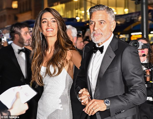 The Albie Awards were presented Thursday by the Clooney Foundation For Justice at the New York Public Library (pictured are Amal and George Clooney)