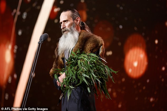 Uncle Colin Hunter Jr.  also attended the Brownlow Medal ceremony at Crown Palladium to perform the Welcome to Country