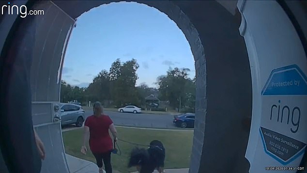 CCTV footage from the Ring Doorbell shows Jamie and Jennifer leaving their home with their dog