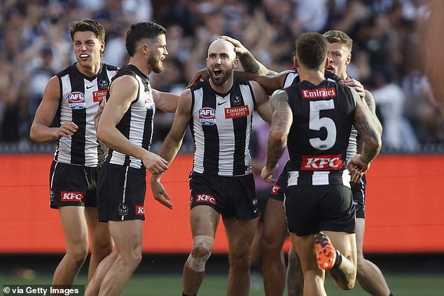 Steele Sidebottom scored the decisive goal for the Pies at a sold-out MCG