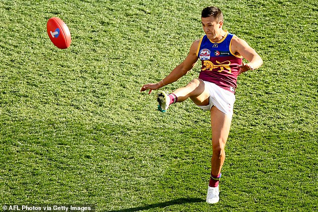 Hugh McCluggage was one of the best on the ground for the Lions, kicking a goal after a 50-yard penalty