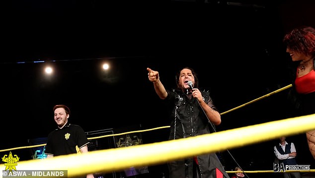 At an ASWA Midlands event in May 2022 at the 427-capacity Prince of Wales Theater in Cannock, Staffordshire, Douton (centre), who uses the stage name Layton Cole, delivered a homophobic tirade to an audience packed with at least 100 children .