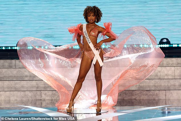 A lot of attention: Miss Virginia USA 2023 Ashley Williams opted for an orange bikini