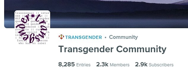 There are several transgender 'communities' on the site.  Hazel said, “In those echo chambers, I saw people saying, "I'm not sure if I'm trans" but then the transgenders would say: "If you feel this way, then you are that way".  (The website) doubles down on the delusion'