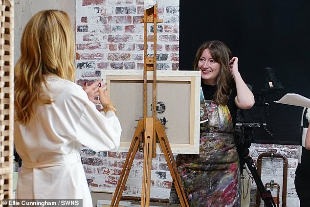 A behind-the-scenes look will be shown during an episode of the series, but the Britain's Got Talent judge explained that the portrait is for her husband's eyes only.