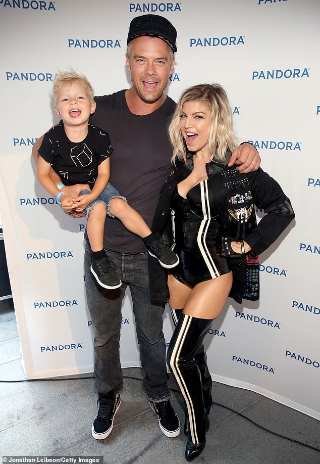 Blended family: Josh has a 10-year-old son named Axl with ex-wife Fergie;  seen in 2016