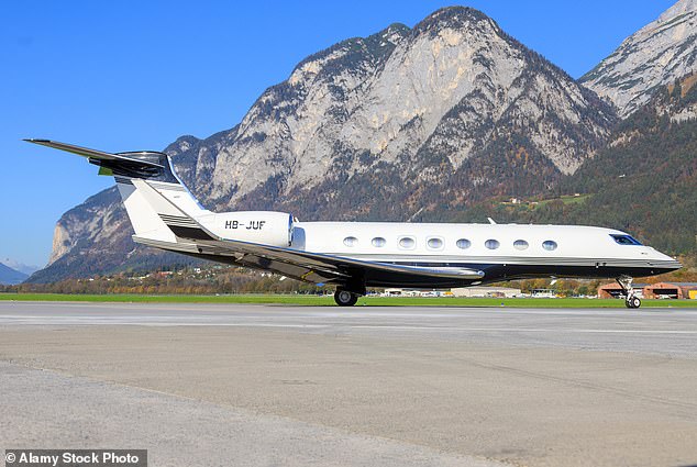 The longtime lawmaker flew among her lavish properties in a Gulfstream G65 private jet (seen in a stock photo), which cost more than $61 million second-hand