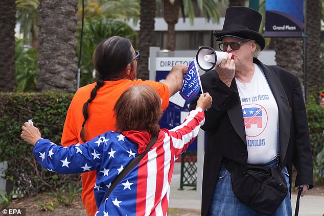 Meanwhile, hundreds of pro- and anti-Trump protesters were outside the Anaheim Marriott Convention Center on Friday during the California GOP's Fall Convention.