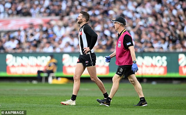 The brave defender suffered the injury during the dramatic clash at the MCG