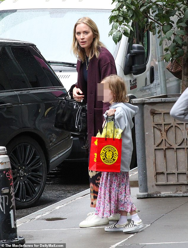 Guest: Emily Blunt was spotted escorting her and husband John Krasinski's daughter