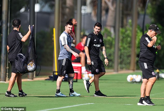 Lionel Messi takes the field during an Inter Miami CF training session in Florida on Friday