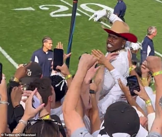 DaBaby was spotted in the student section when Colorado took on USC on Saturday afternoon