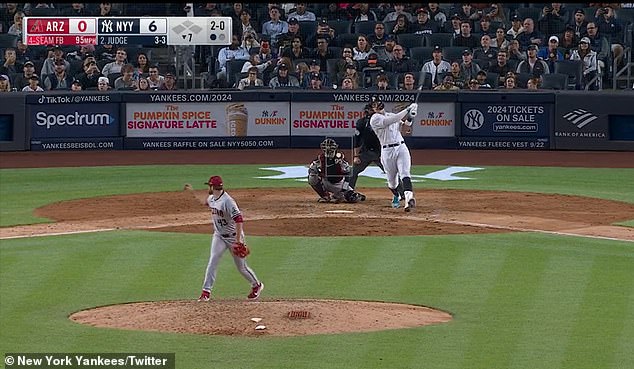 Judge has become the first Yankees player ever to hit three home runs twice in one season