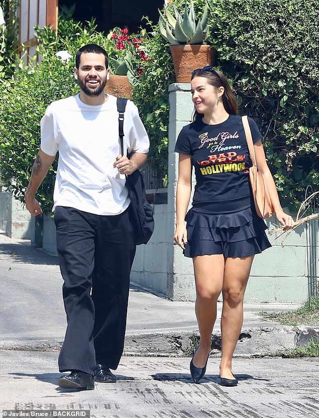 Beauty in Blue: Addison Rae, 22, looked cute and casual during a lunch date with her boyfriend Omer Fedi in Los Feliz;  Seen on Thursday