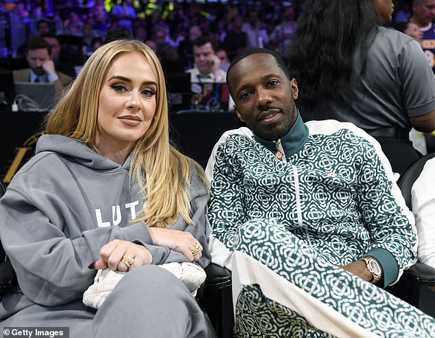 Husband?  The British singer appeared to suggest she had tied the knot with beautiful Rich Paul, 44, during a casual chat with the public (pictured together in April)