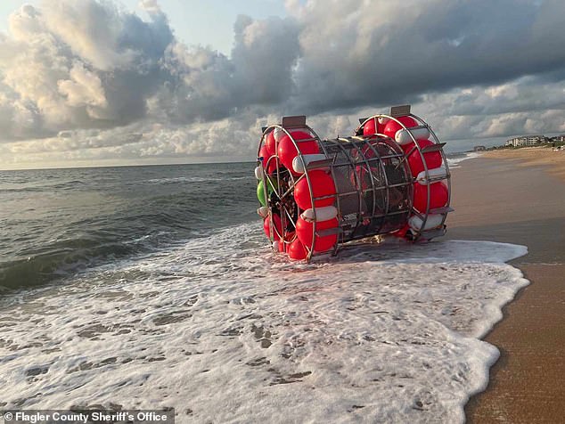 Baluchi's ship, a giant hamster wheel, was declared unsafe.  He used it to cross the Atlantic from Florida to Britain