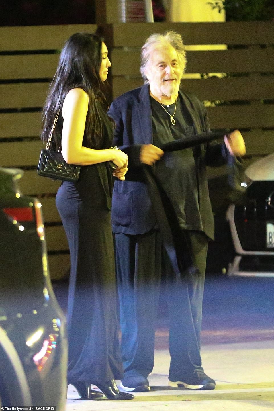 Still going strong: Al Pacino and girlfriend Noor Alfallah were spotted enjoying a date night after she filed for full physical custody of their three-month-old son from the actor, Roman