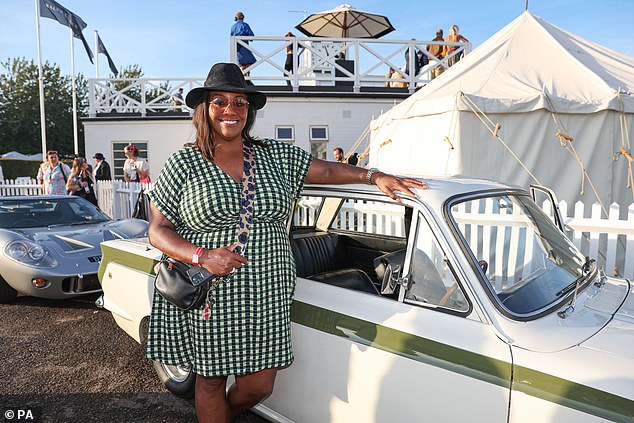 Style: The This Morning presenter embraced the heatwave in a green checked mini dress that hugged every inch of her sensational curves