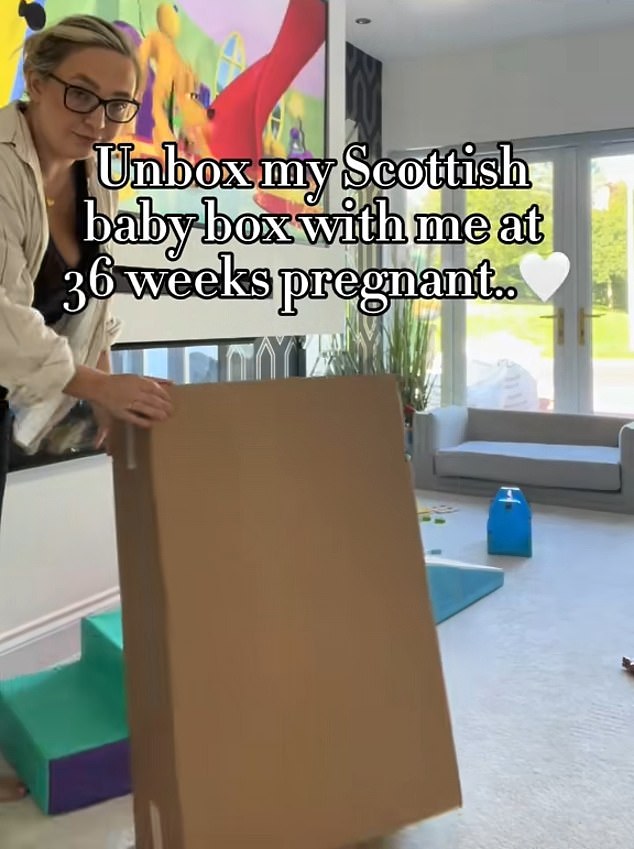 Scottish mum blogger Rachel Clenaghan, 28, unpacked the contents of her 'baby box' - which she received for free from the government when she was 36 weeks pregnant