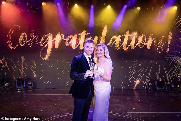 Congratulations!  Amy Hart has confirmed her engagement to Sam Rason after he proposed on a night out in London