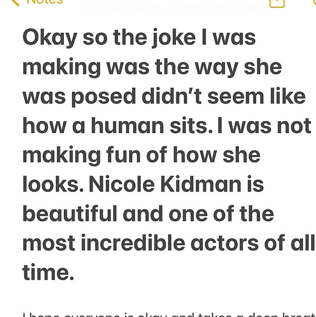 Do you understand?  “Okay, the joke I made was that the way she posed was nothing like how a human sits,” the Life & Beth star, 42, wrote on Friday