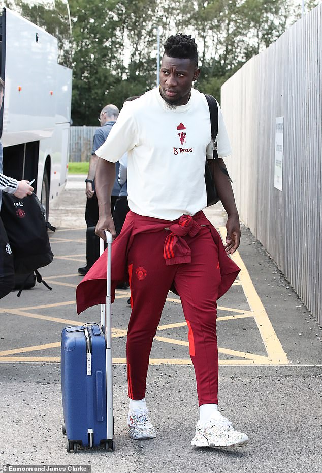 Andre Onana was among the Man United stars pictured on their return from their Champions League group stage defeat to Bayern Munich on Wednesday