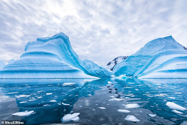 As in the Arctic, the ocean surface around Antarctica freezes in winter and melts back each summer.  Antarctic sea ice (photo) usually reaches its annual maximum extent in mid- to late September, and reaches its annual minimum in late February or early March