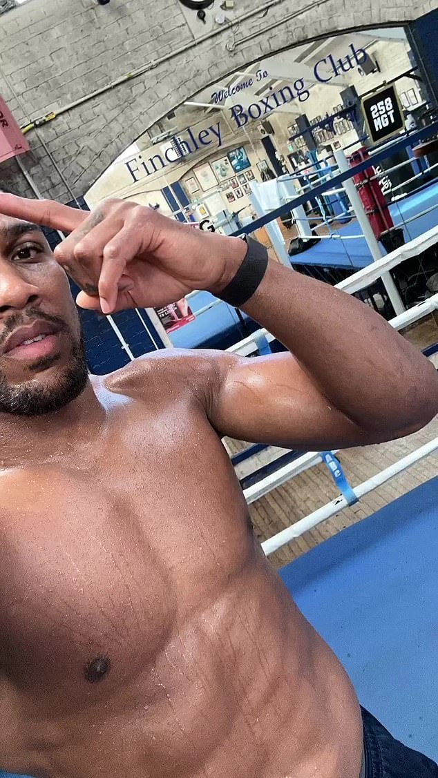 Anthony Joshua took to Instagram to show his fans that he was returning to work on Sunday