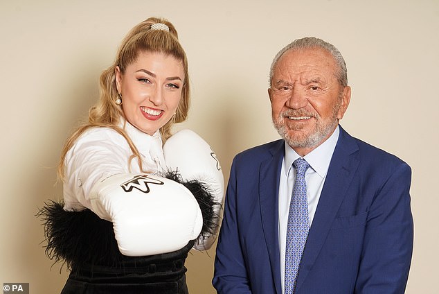 Marnie Swindells (left) was crowned winner of The Apprentice by Lord Sugar earlier this year (right)