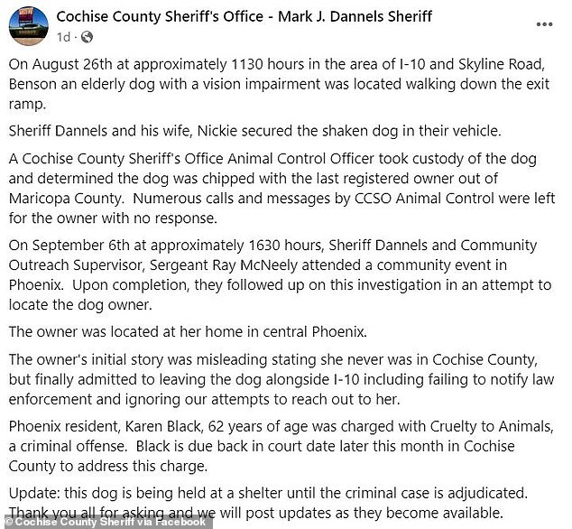 The sheriff's office wrote in a Facebook post: 