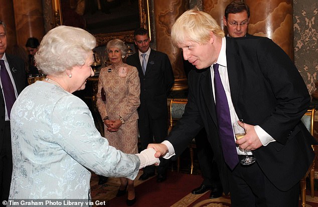 When you were with her, you understood why the elderly Churchill was so in love with her.  Above: Mr Johnson meets Her Majesty at a reception for the 2008 Great Britain Olympic team