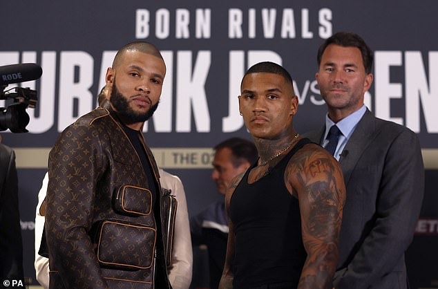 Benn's grudge match with Chris Eubank Jr (left) was halted last year after failed drug test