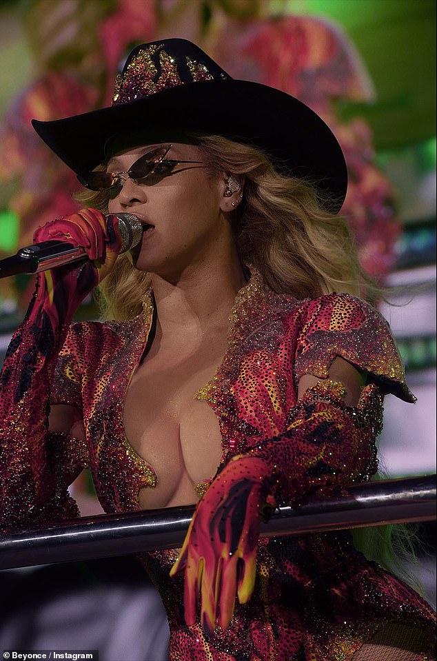 Looking good: Beyonce looked fantastic as she shared a series of snaps from her shows at SoFi Stadium in Inglewood, California