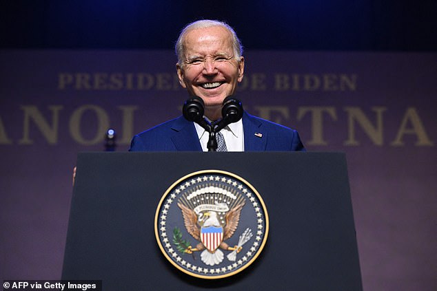 President Joe Biden held a news conference in Hanoi, Vietnam, on Sunday evening after spending two days in India for the G20 leaders' summit.  At the presser, he spoke to reporters about a John Wayne movie that featured the 'Indians' to make a point about climate change