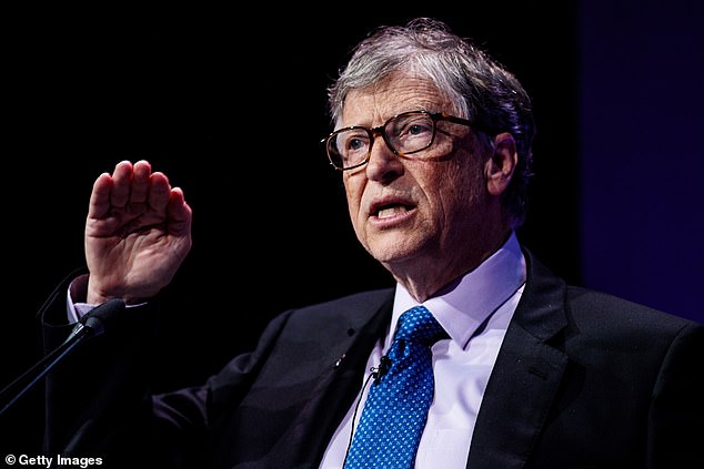 Scot Bayless, a former studio manager who oversaw the production team for Flight Simulator 2000, said Gates cursed at staff as he reacted in disbelief at the game's level of detail.  Pictured: Bill Gates delivering a speech at the Malaria Summit at 8 Northumberland Avenue on April 18, 2018