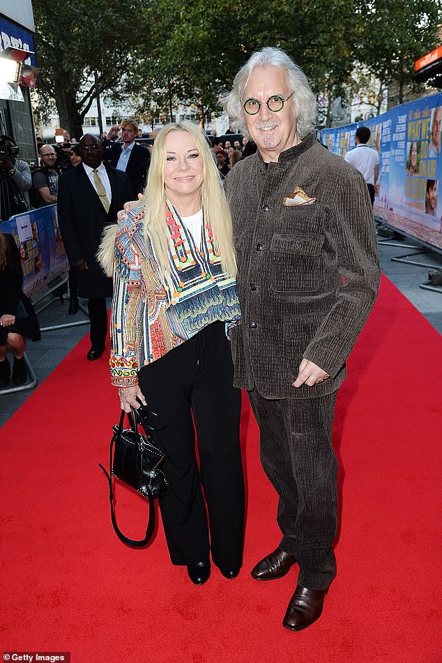 Health: Scottish comedian Sir Billy, 80, was diagnosed with Parkinson's disease ten years ago (pictured with wife Pamela in 2014)