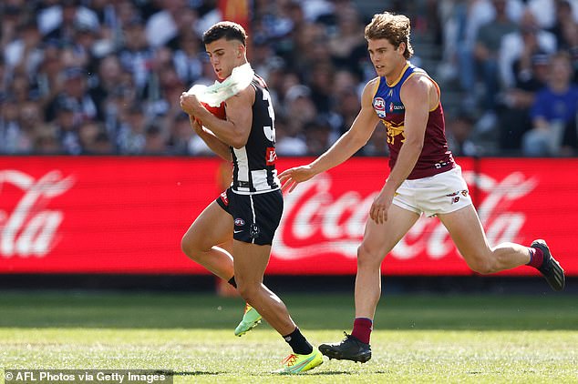 Collingwood star Nick Daicos got more than he bargained for after scoring a point during the second quarter of the AFL Grand Final