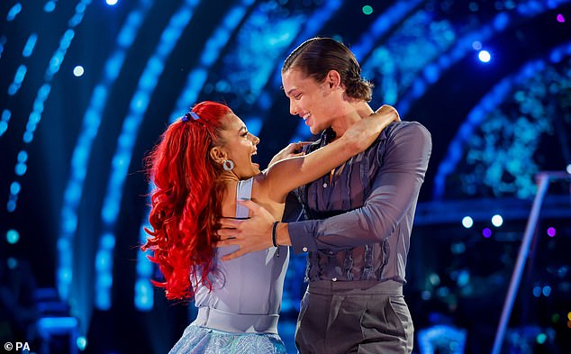 Emotional: Jeff Brazier shed a tear as his son Bobby took to the Strictly dance floor for the first live show on Saturday night