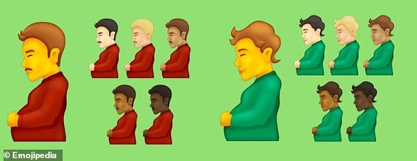 The 'pregnant man' and 'pregnant person' emoji can also be used as a 'funny way to represent a food baby, a very full stomach caused by eating a large meal'