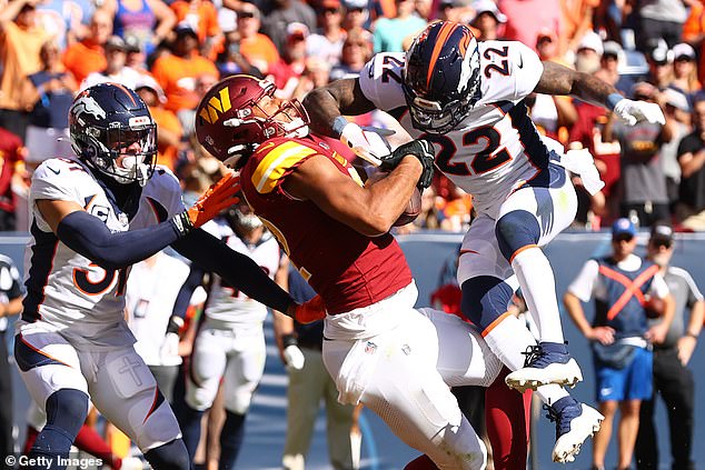 Kareem Jackson delivered a brutal shot to tight end Logan Thomas on Sunday