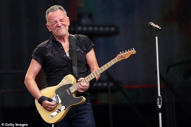 Heartbroken: Bruce Springsteen was left 'heartbroken' after having to postpone the rest of his September shows due to health concerns;  Pictured performing in Germany on July 23, 2023