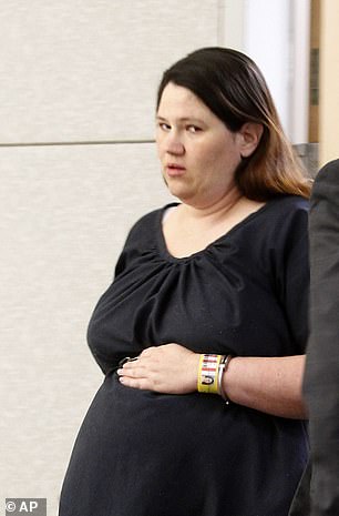 A pregnant Dorothy Maraglino is pictured in June 2012 after her arrest for the murder of Brittany Killgore