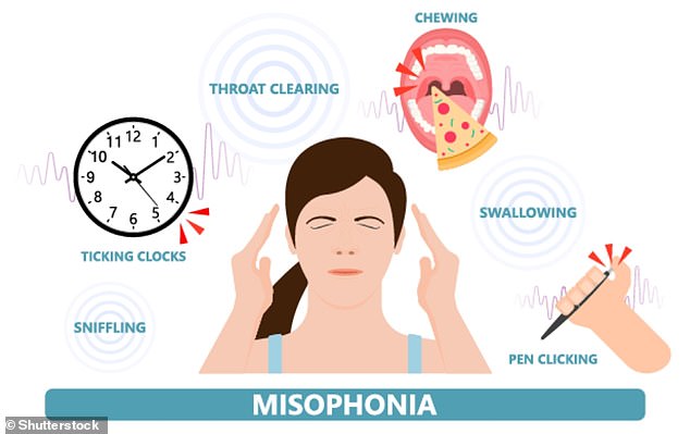 Concept image showing the causes of misophonia, which refers to becoming irritated by sounds other people make, rather than actions