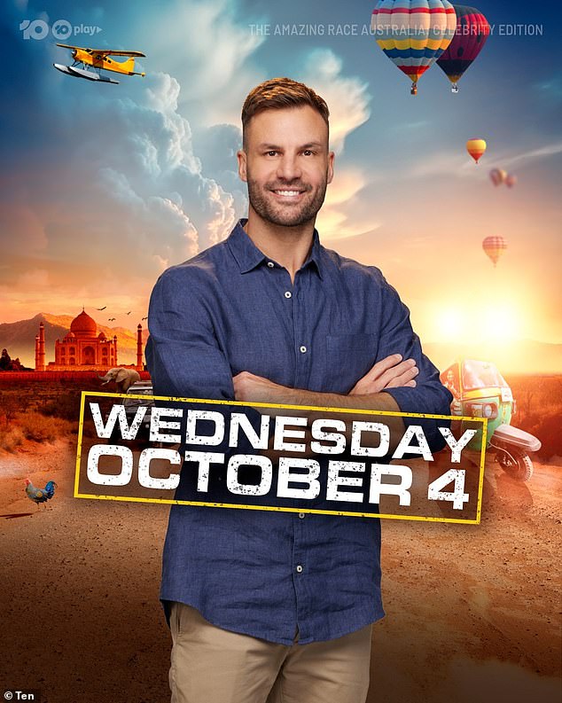 The Celebrity Edition of The Amazing Race Australia, hosted by Beau Ryan (pictured), premieres on Channel 10 on Wednesday 4 October at 7.30pm on 10 and 10 Play.