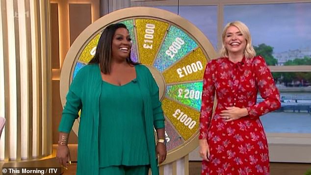 Funny: Alison Hammond and Holly Willoughby were left laughing during a chaotic episode of This Morning on Thursday