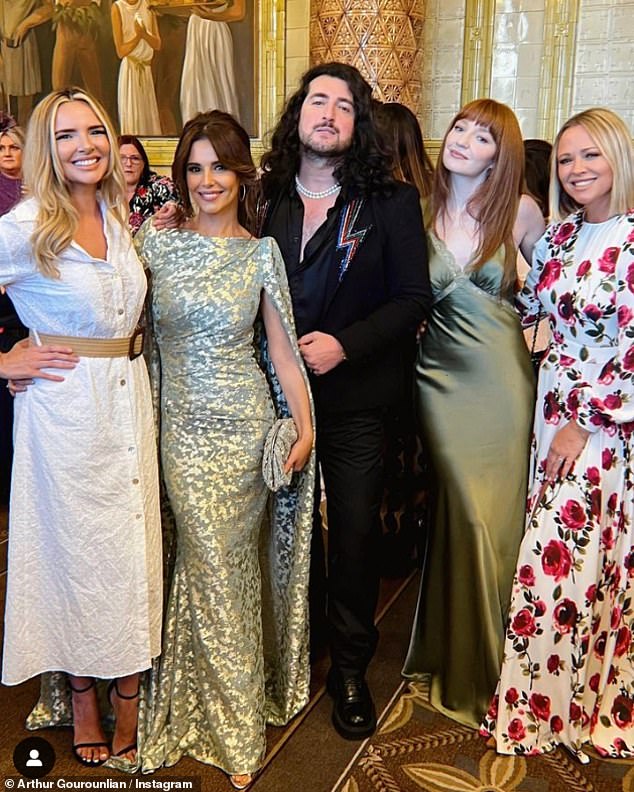 Back together: Cheryl reunited with her Girls Aloud bandmates Kimberley Walsh, Nadine Coyle and Nicola Roberts as they attended PR pal Simon Jones' star-studded wedding