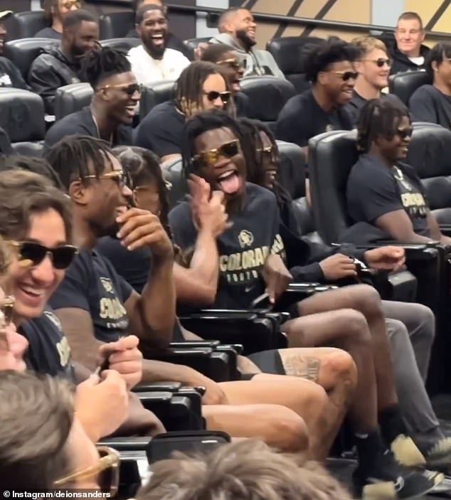 Sanders gave his Buffaloes team a few of his Blenders frames in a video released Friday