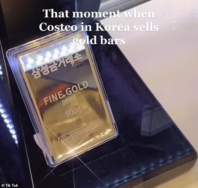 While the gold bars appear to only be available online in America, TikTok creators in Korea revealed that Costco stores have gold bars on their shelves