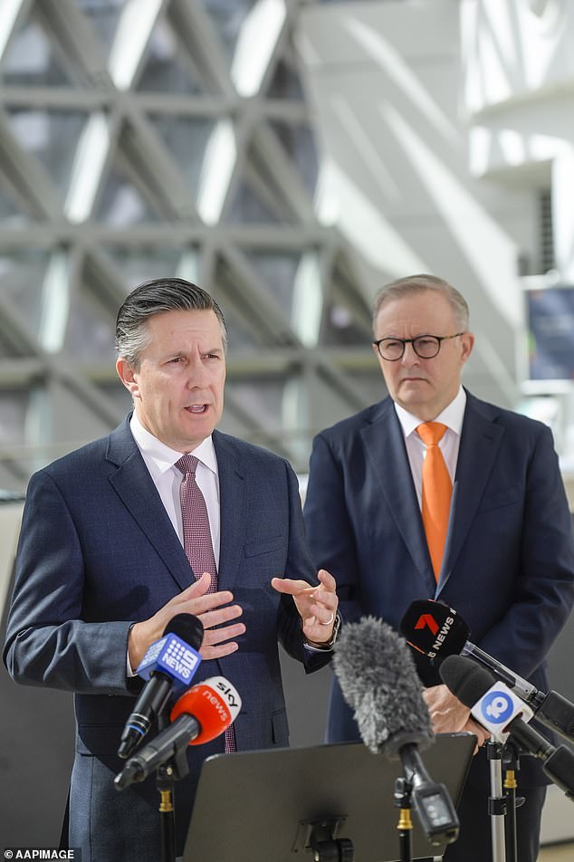 On Thursday morning, the Prime Minister, joined by Health Minister Mark Butler (pictured), officially announced the inquiry into the pandemic, but stopped short of calling for a full Royal Commission, despite previously calling for one when Labor was in opposition .  There has been a huge backlash over the limited remit of the inquiry, which will not investigate 'actions taken unilaterally by state and territory governments'