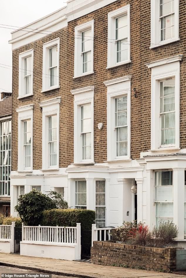 House: The fashion model bought the historic three-storey property (pictured) for £1.55 million in 2017 and set about modernizing it, with trendy decor and a new kitchen extension